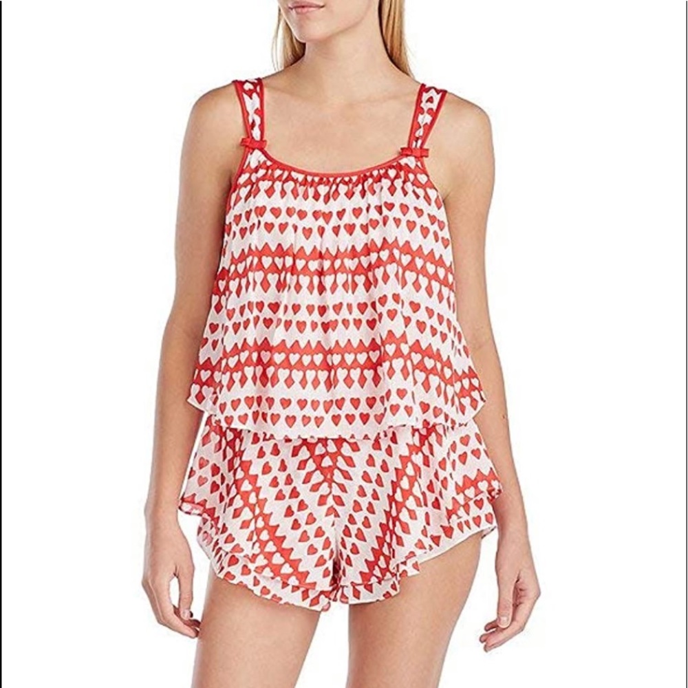 Kate Spade mini heart print chiffon romper